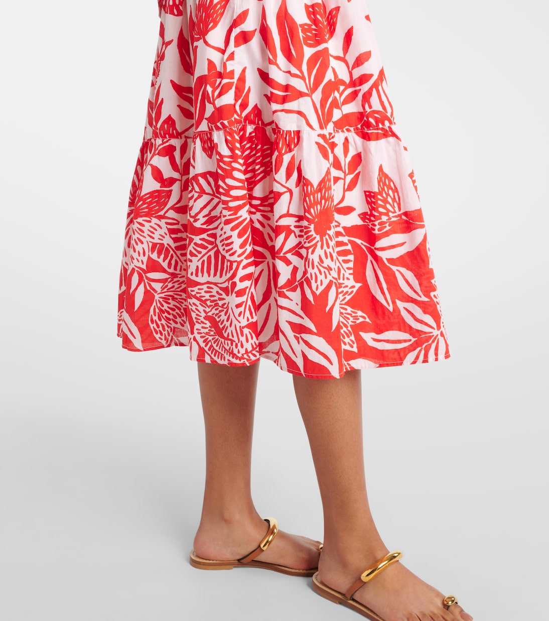 Robe midi Coco en coton à fleurs | Poupette St Barth