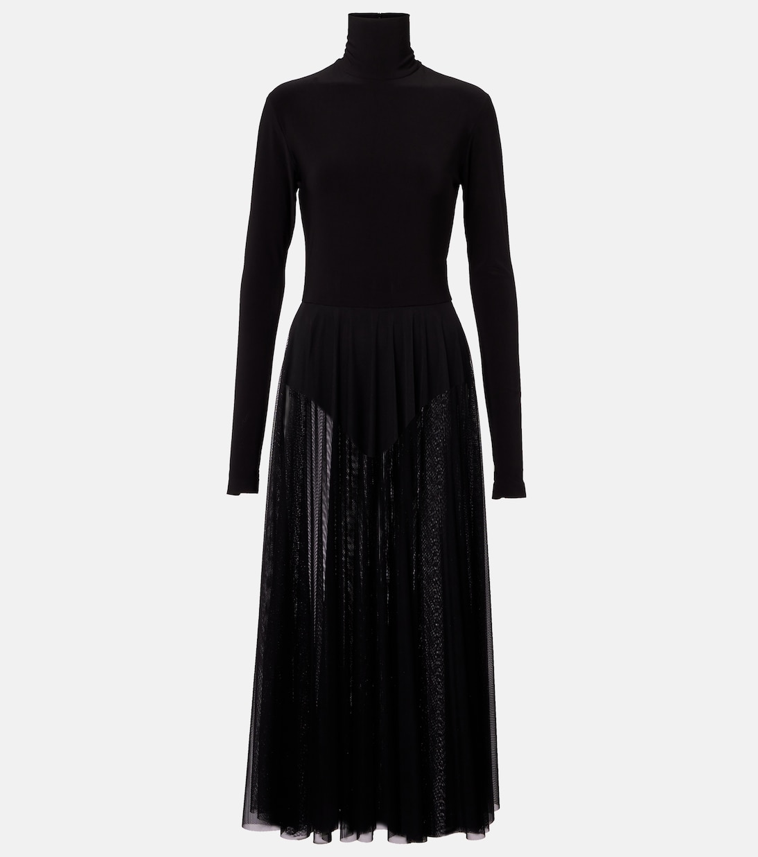 Sheer jersey and mesh midi dress | Norma Kamali
