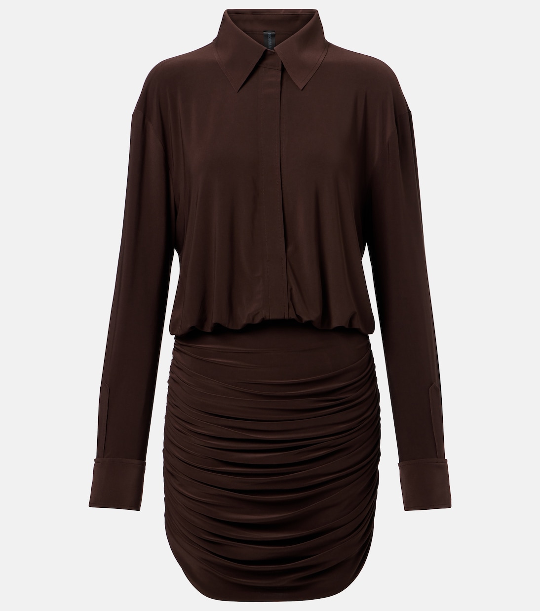 Ruched shirt dress | Norma Kamali