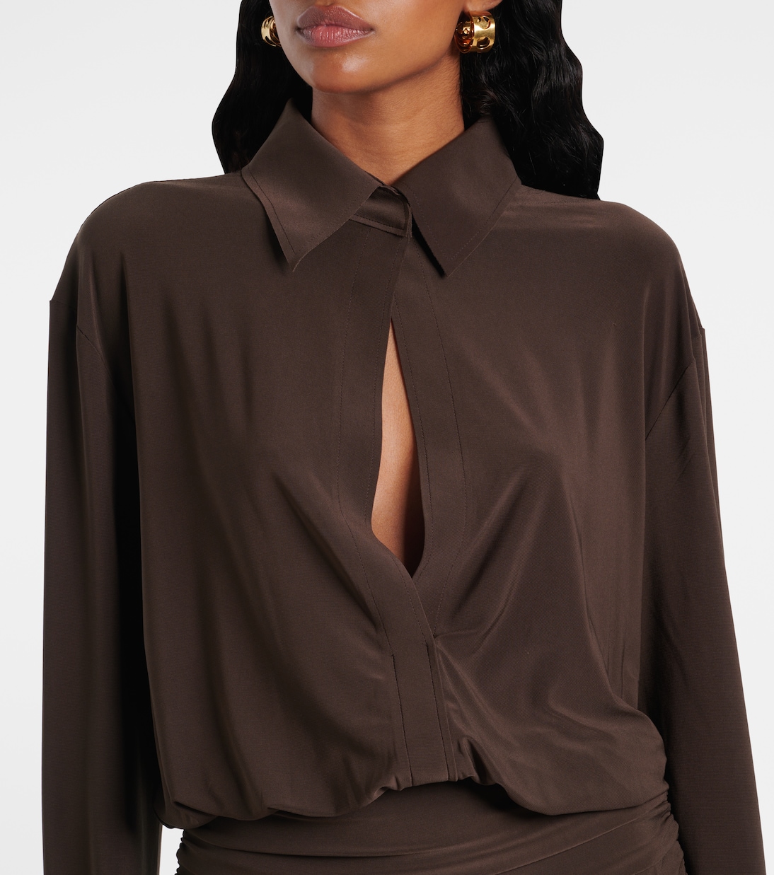 Ruched shirt dress | Norma Kamali