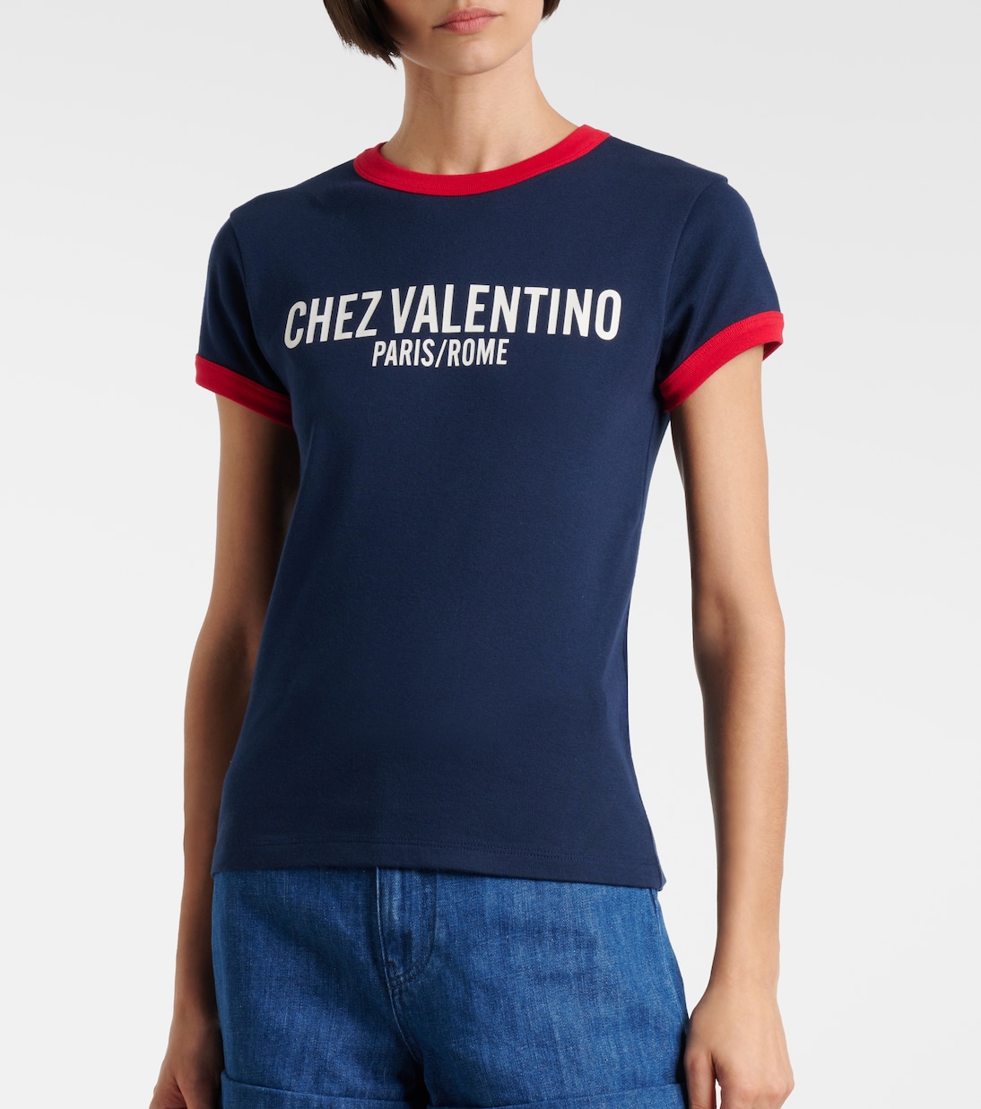 T-Shirt Chez Valentino aus Baumwoll-Jersey | Valentino