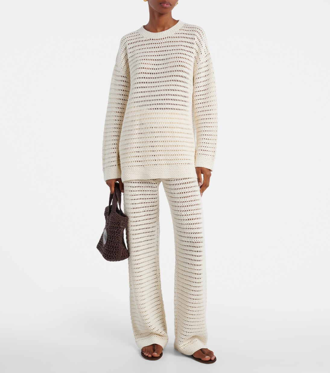 Mid-Rise-Hose Lucy aus Häkelstrick | Leset