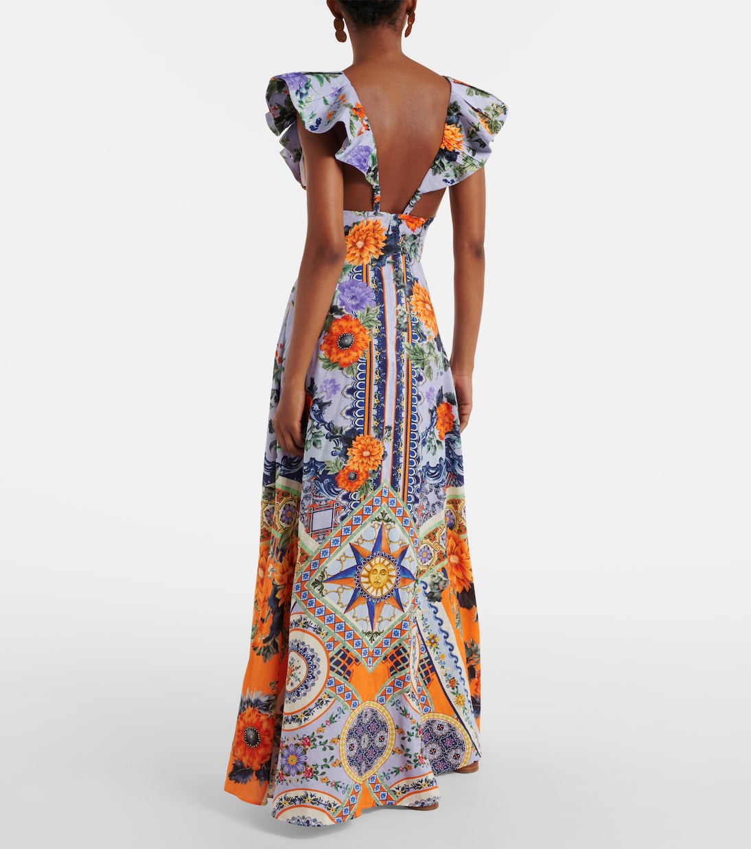 Robe longue Jardim Party en lin et soie | Camilla