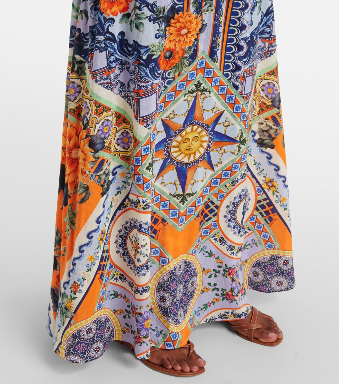 Robe longue Jardim Party en lin et soie | Camilla