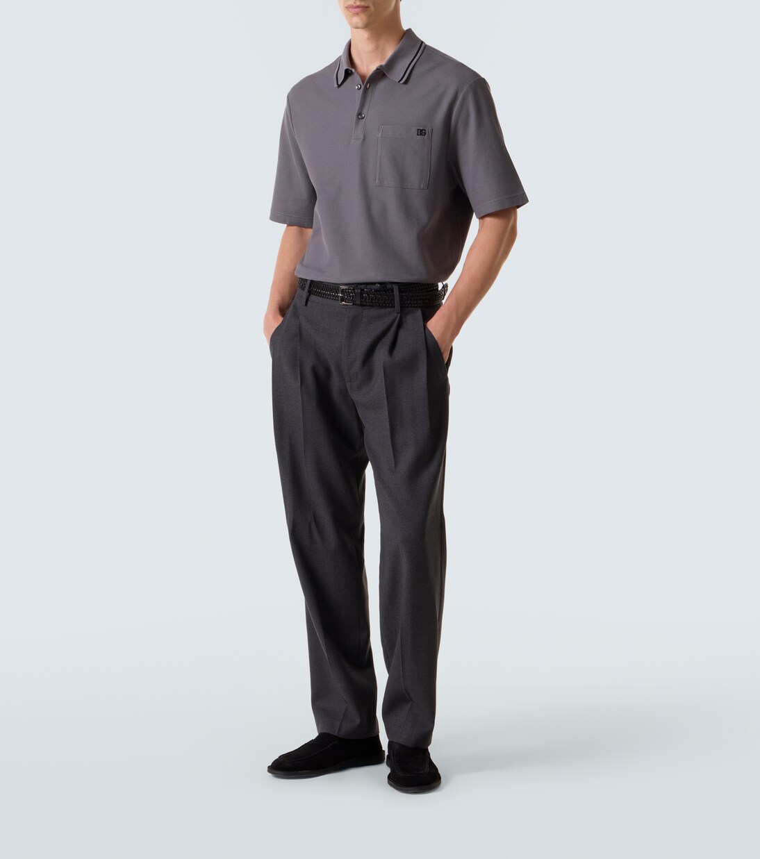 Besticktes Polohemd DG aus Baumwolle | Dolce&Gabbana