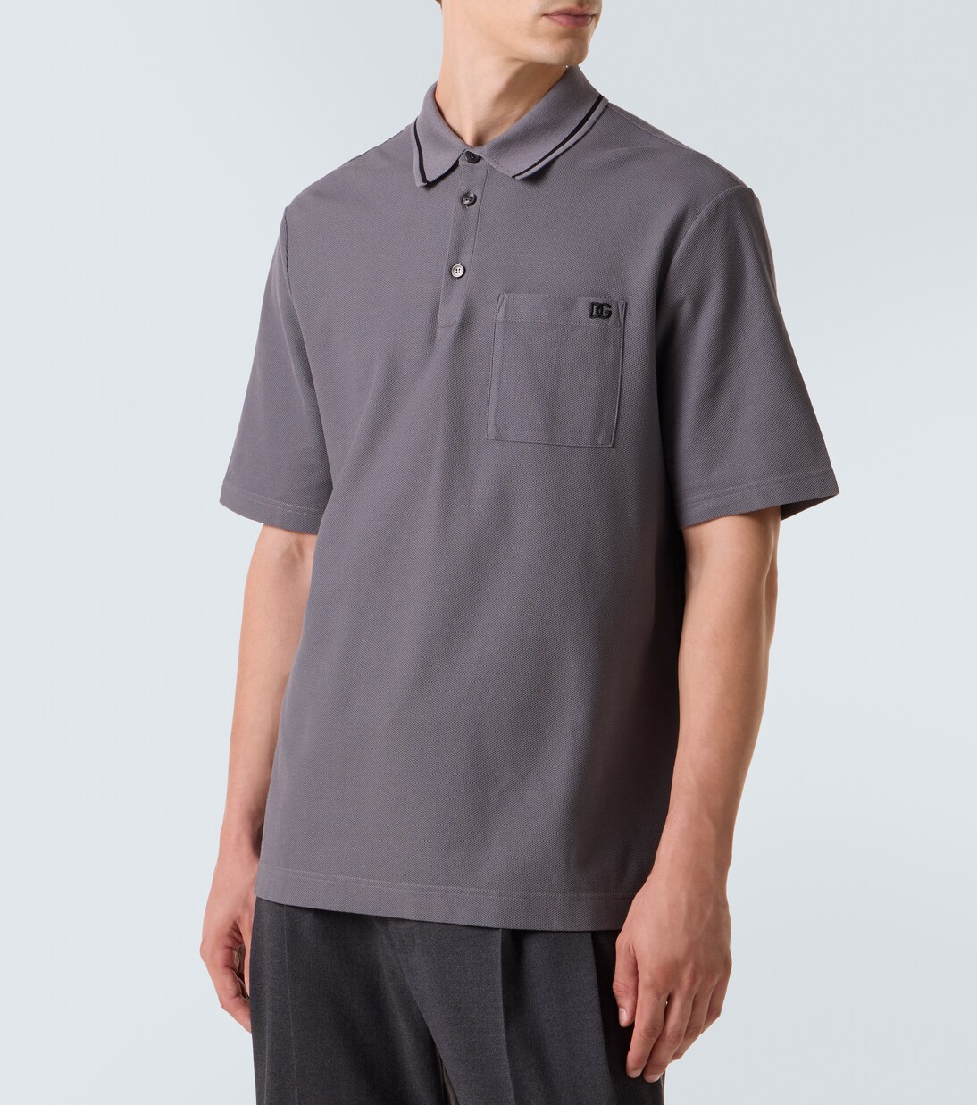 Besticktes Polohemd DG aus Baumwolle | Dolce&Gabbana