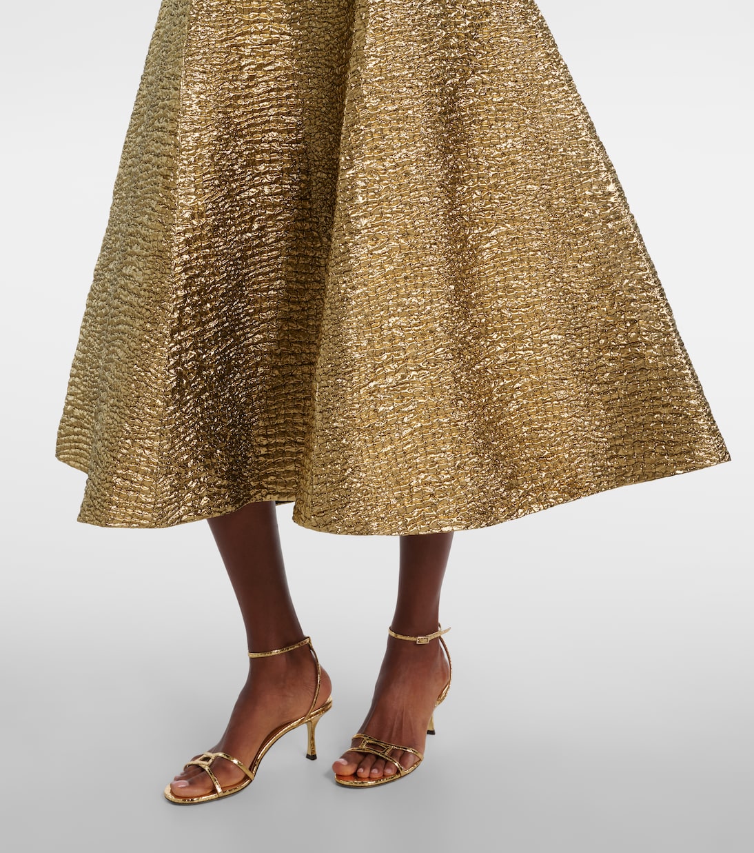 Abito midi Mara in seersucker metallizzato | Emilia Wickstead