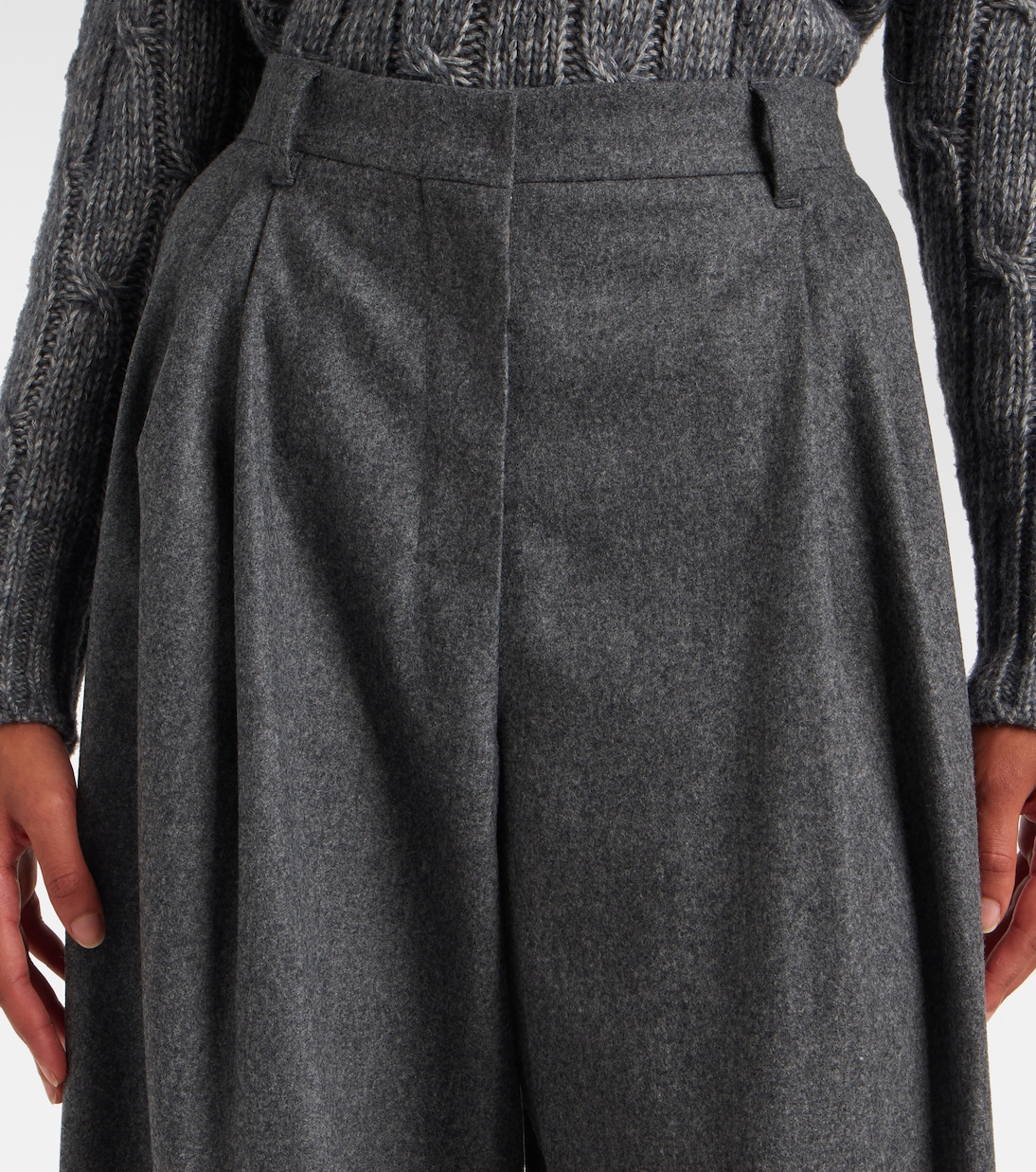 Pantalones rectos de lana de tiro alto | 'S Max Mara