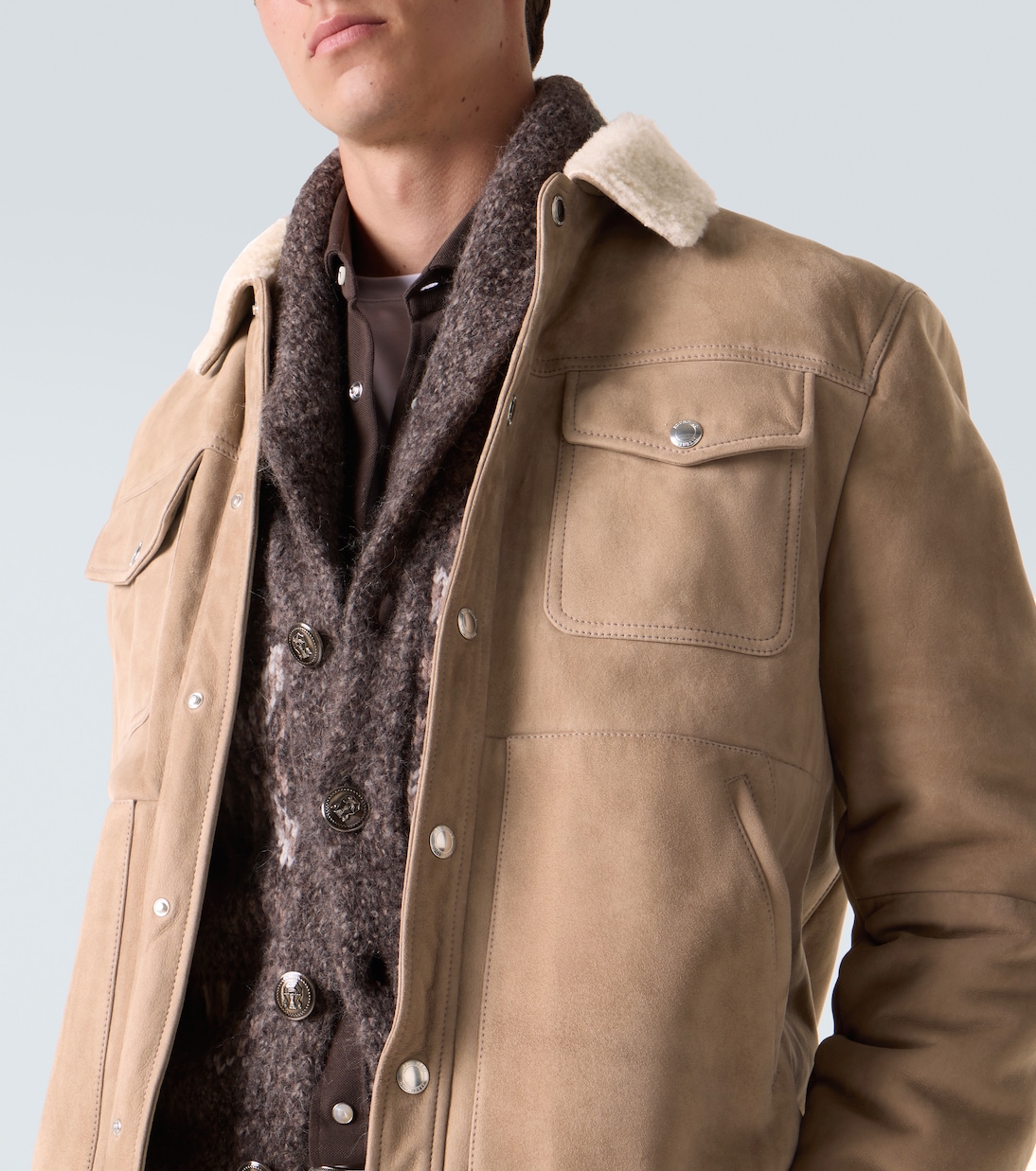Shearling-lined suede jacket | Brunello Cucinelli