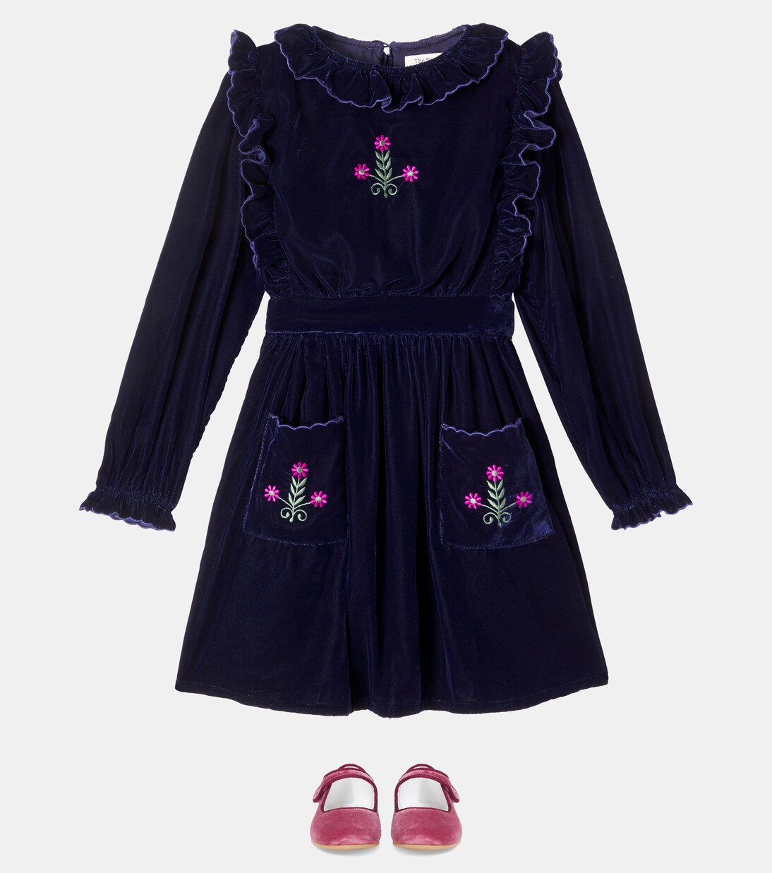 Abril embroidered velvet dress | The New Society