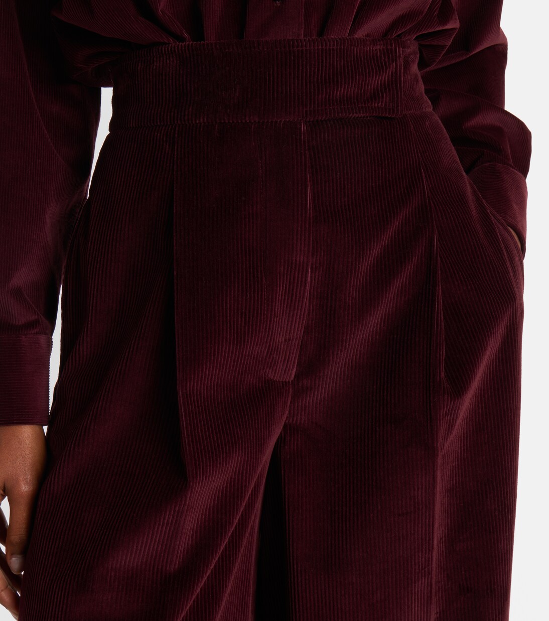 High-rise cotton corduroy wide-leg pants | Max Mara