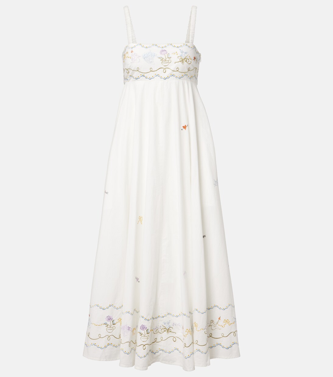 Giulia embroidered cotton maxi dress | Alémais