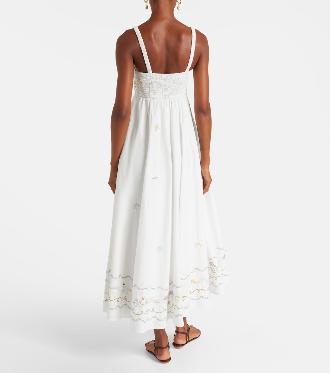 Giulia embroidered cotton maxi dress | Alémais