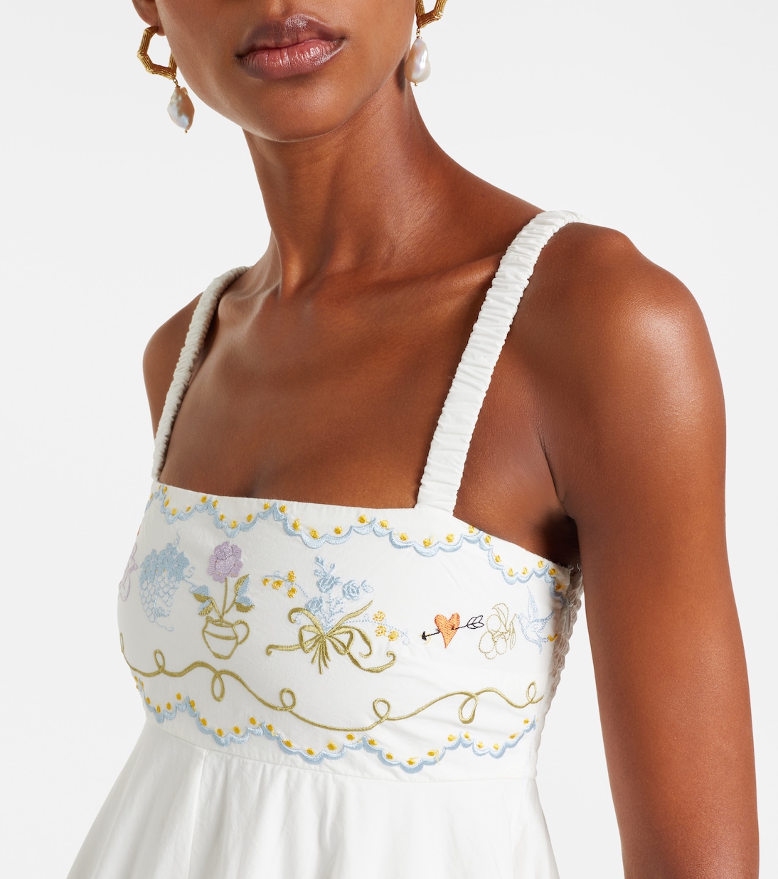 Giulia embroidered cotton maxi dress | Alémais
