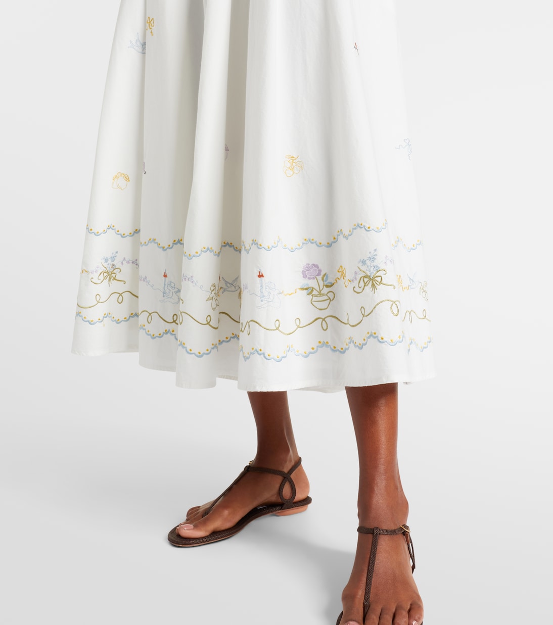 Giulia embroidered cotton maxi dress | Alémais