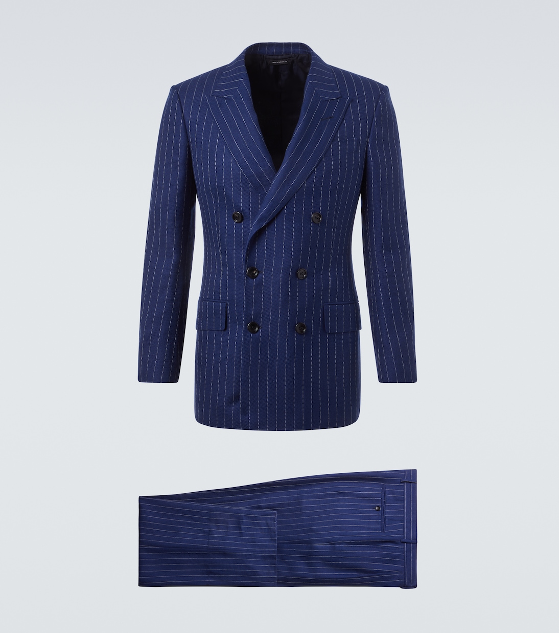 Chalk stripe wool, linen, and silk suit | Tom Ford
