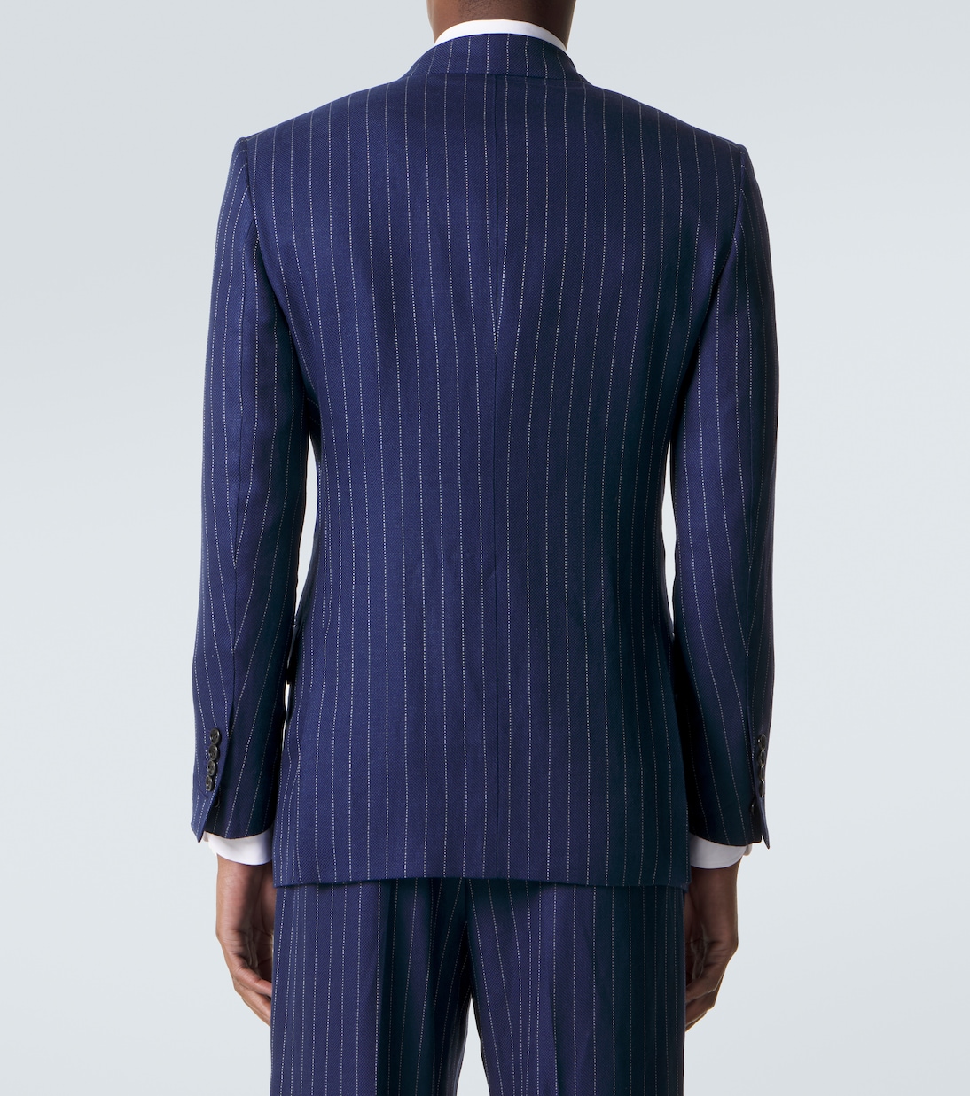 Chalk stripe wool, linen, and silk suit | Tom Ford