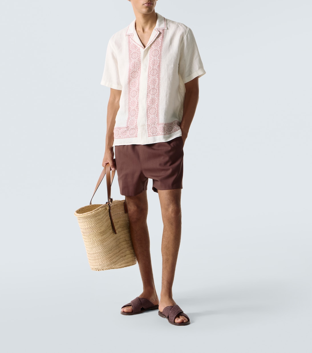 Maitan printed linen bowling shirt | Orlebar Brown