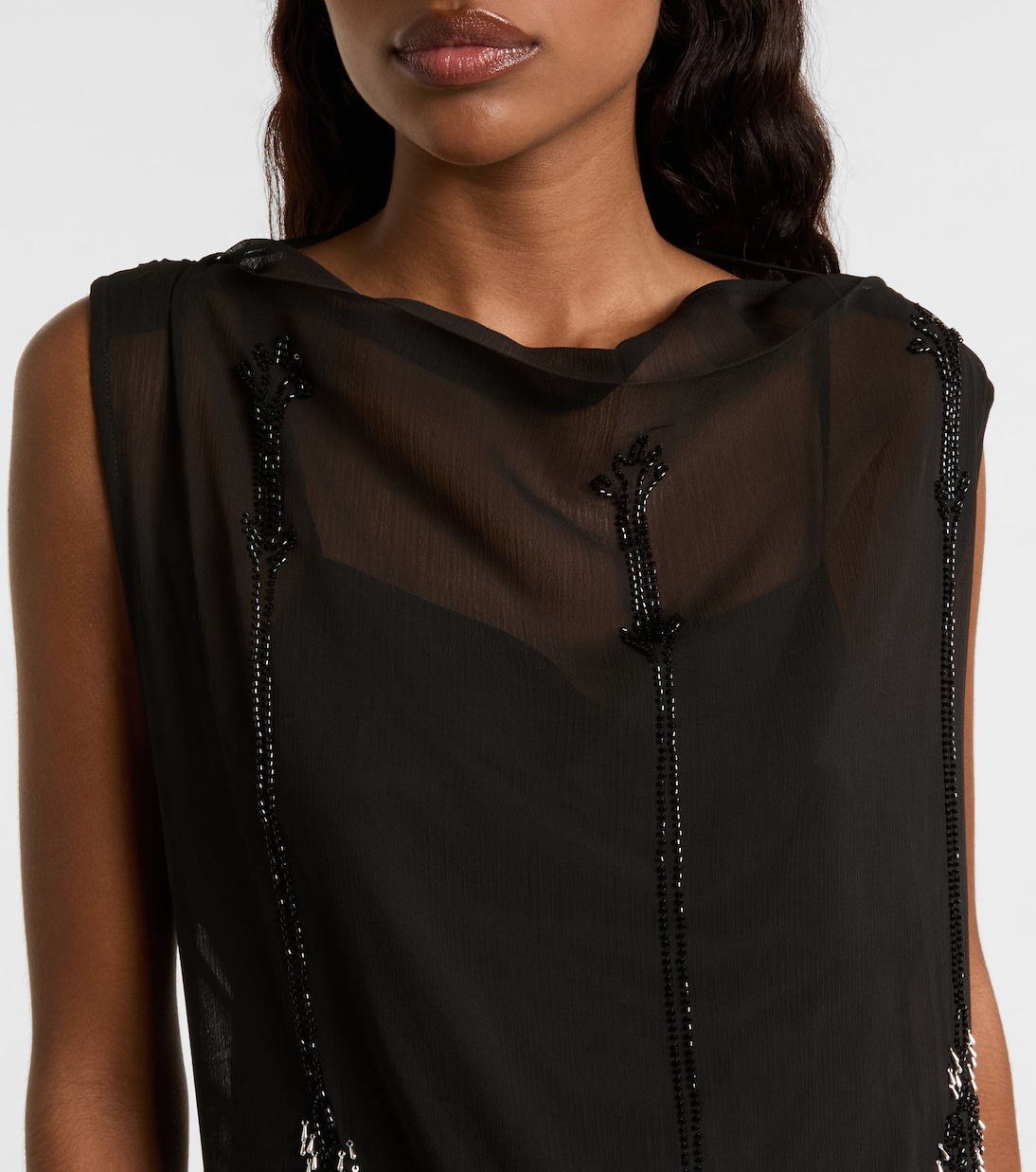Besticktes Top aus Jersey | Xu Zhi