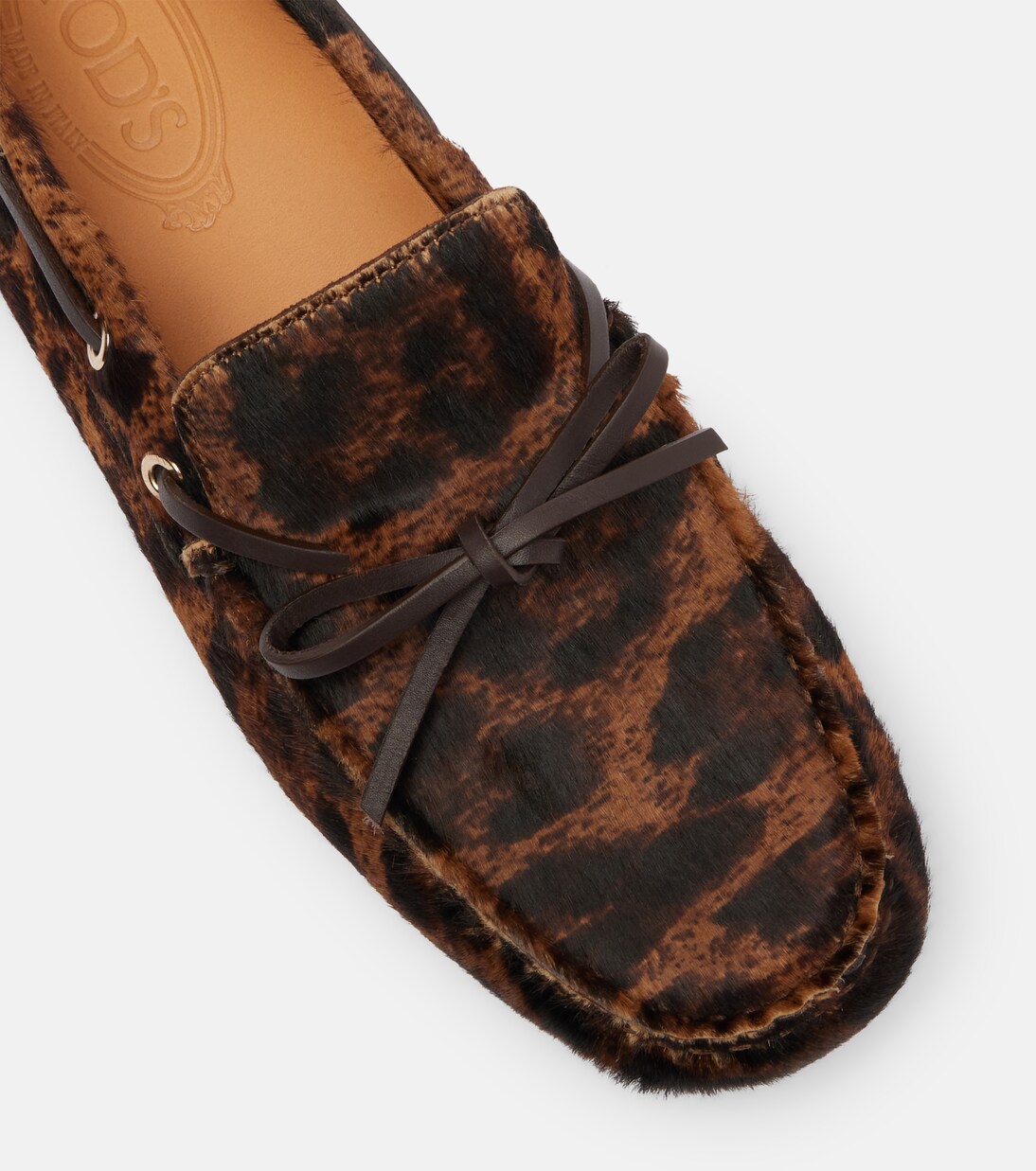 Gommino leopard-print calf hair boat shoes | Tod's