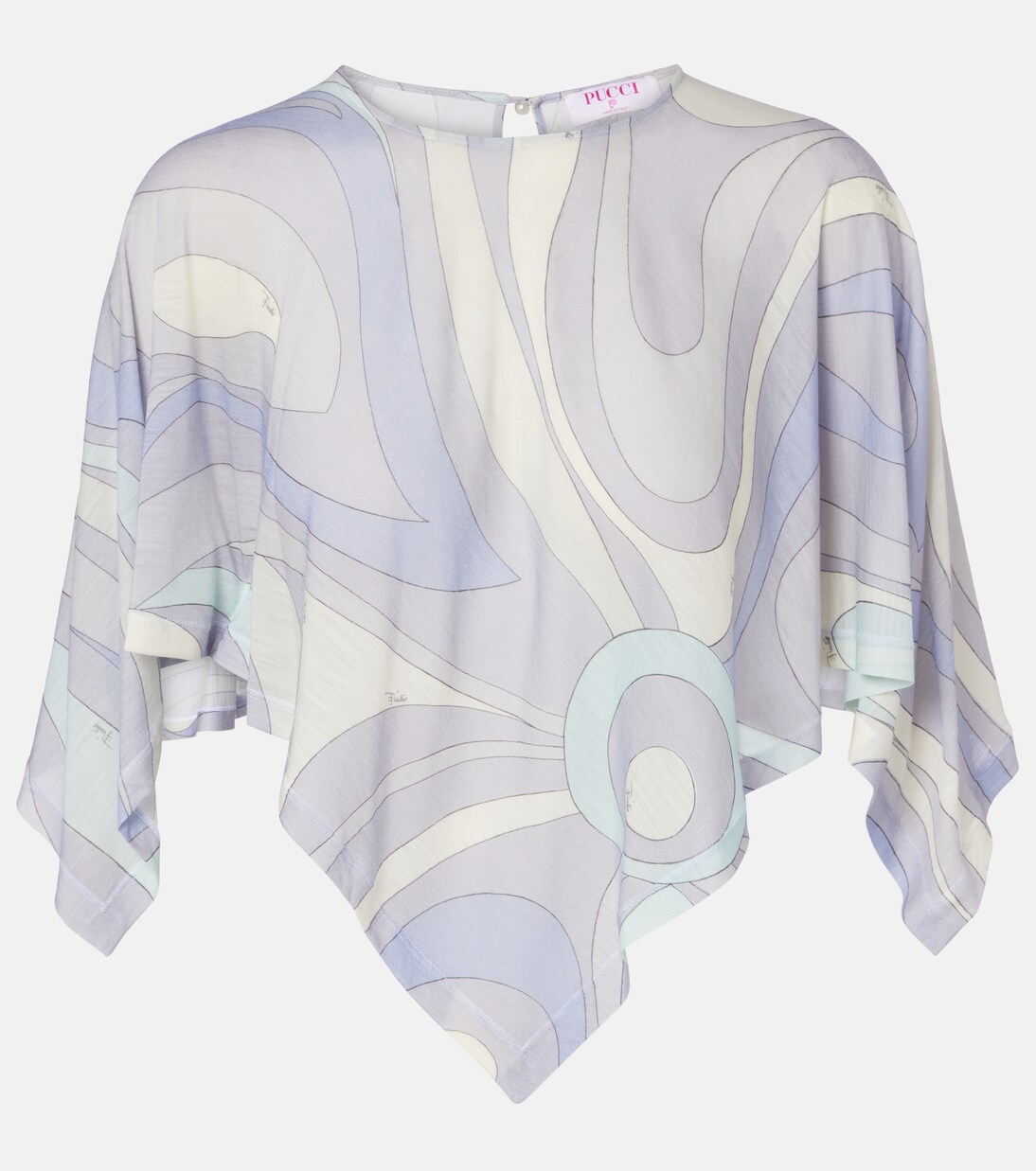 Crop top asimétrico Orchidee en mezcla de lana | Pucci