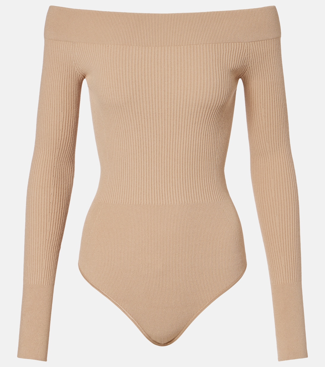 ليوتار من نسيج بحبكة مضلّعة وأكتاف مكشوفة | Alaïa