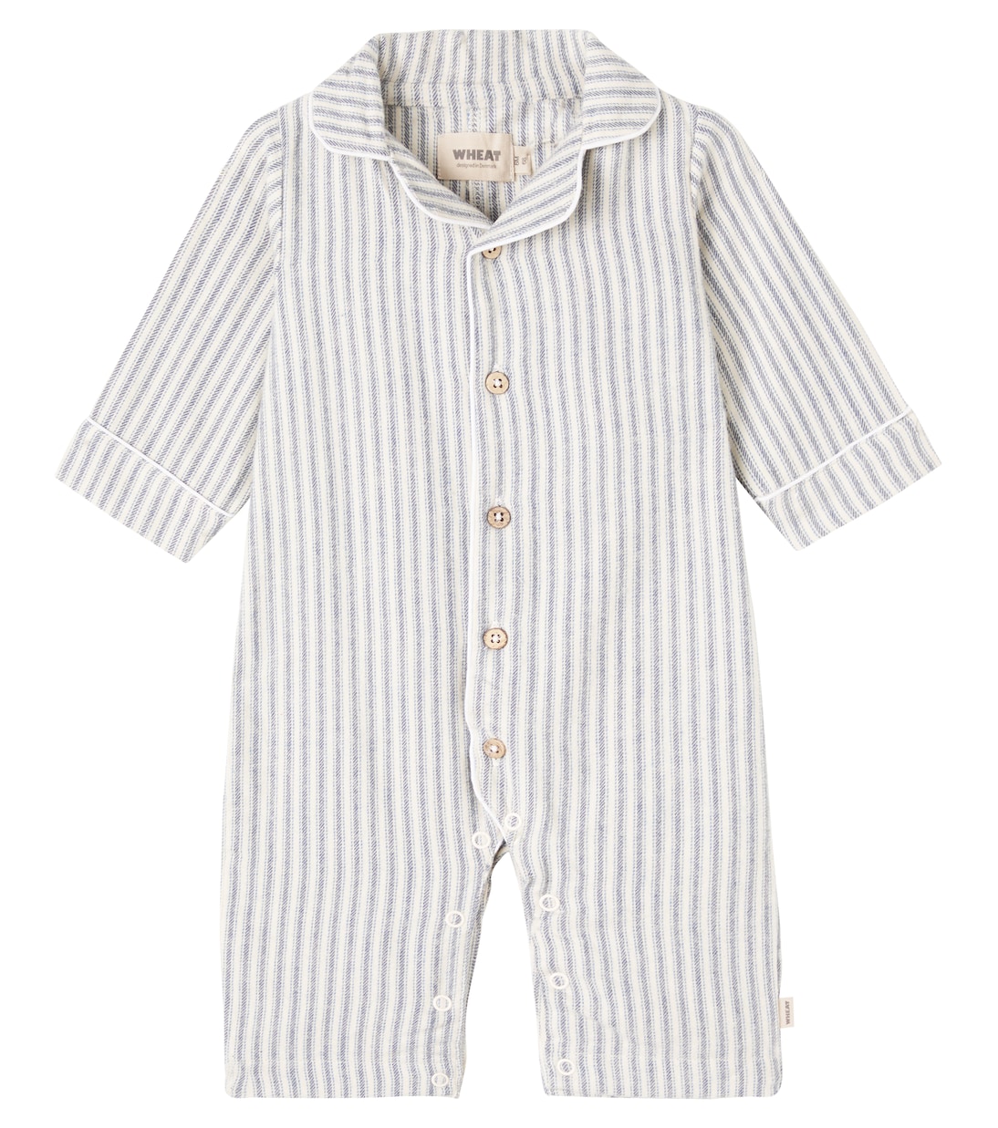 Baby Lennie striped cotton onesie | Wheat