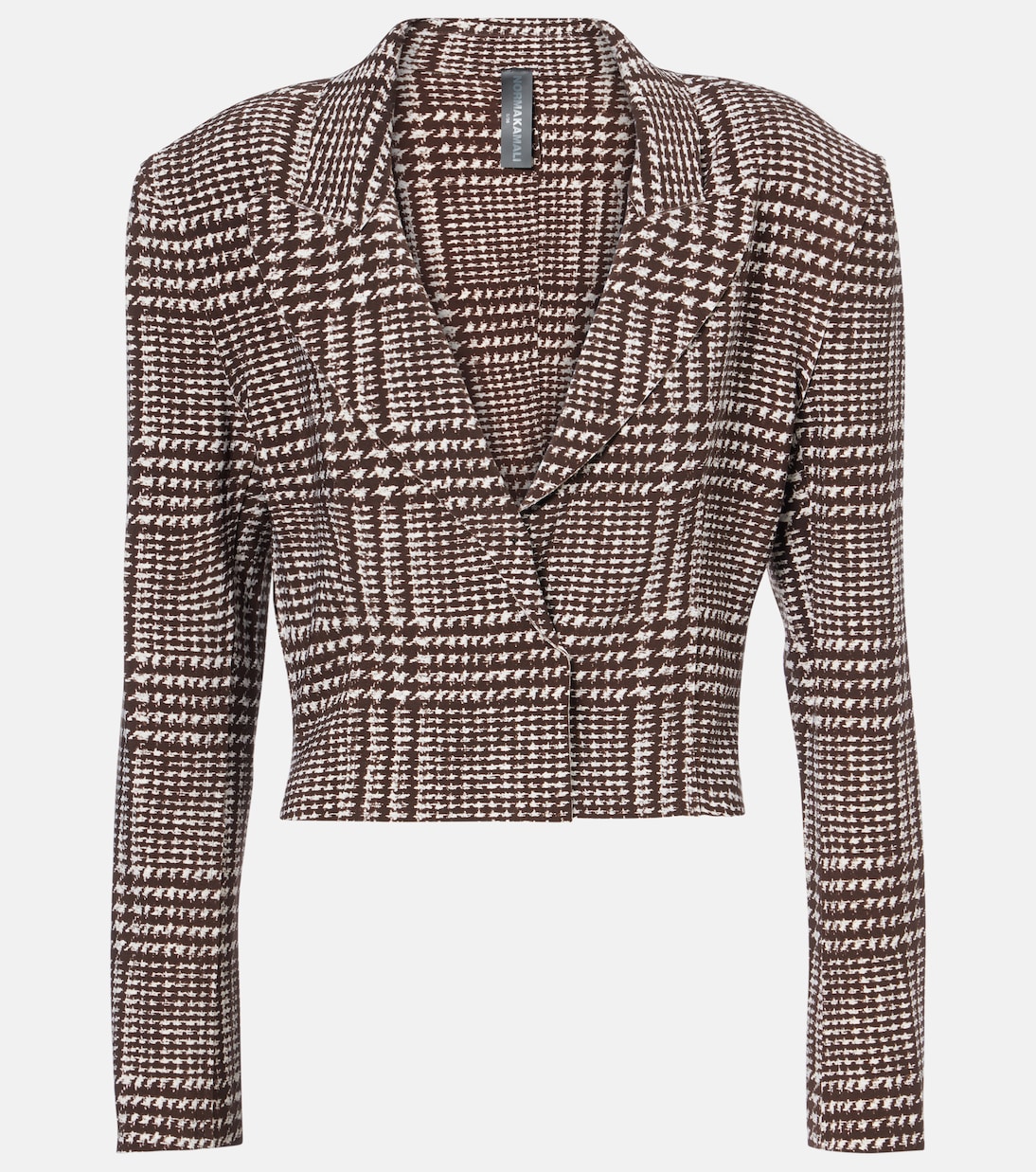 Houndstooth cropped blazer | Norma Kamali