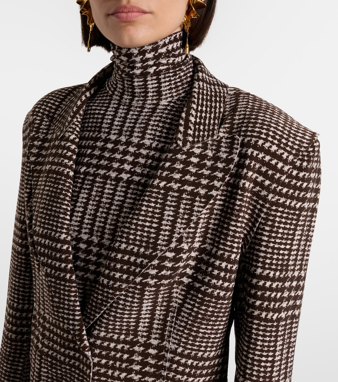 Houndstooth cropped blazer | Norma Kamali
