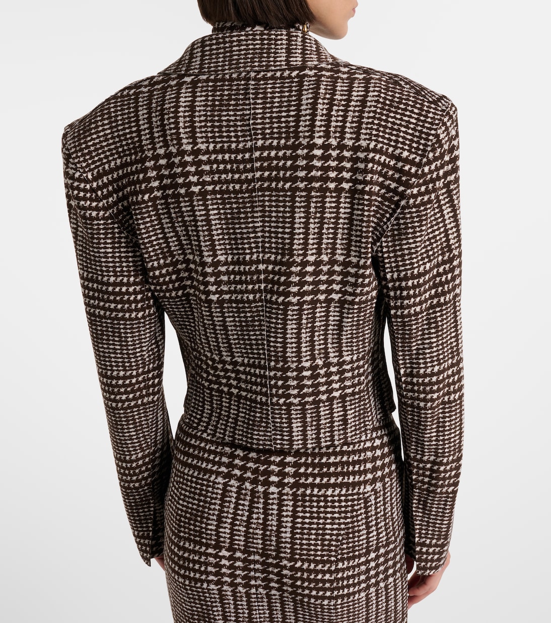 Houndstooth cropped blazer | Norma Kamali