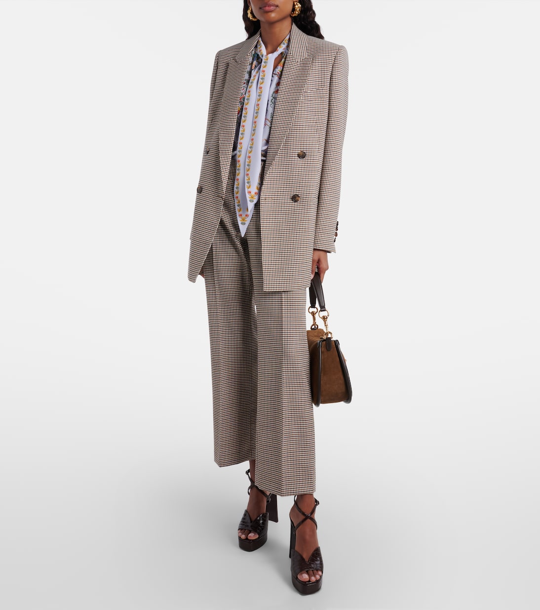 Blazer en laine mélangée à carreaux | Etro