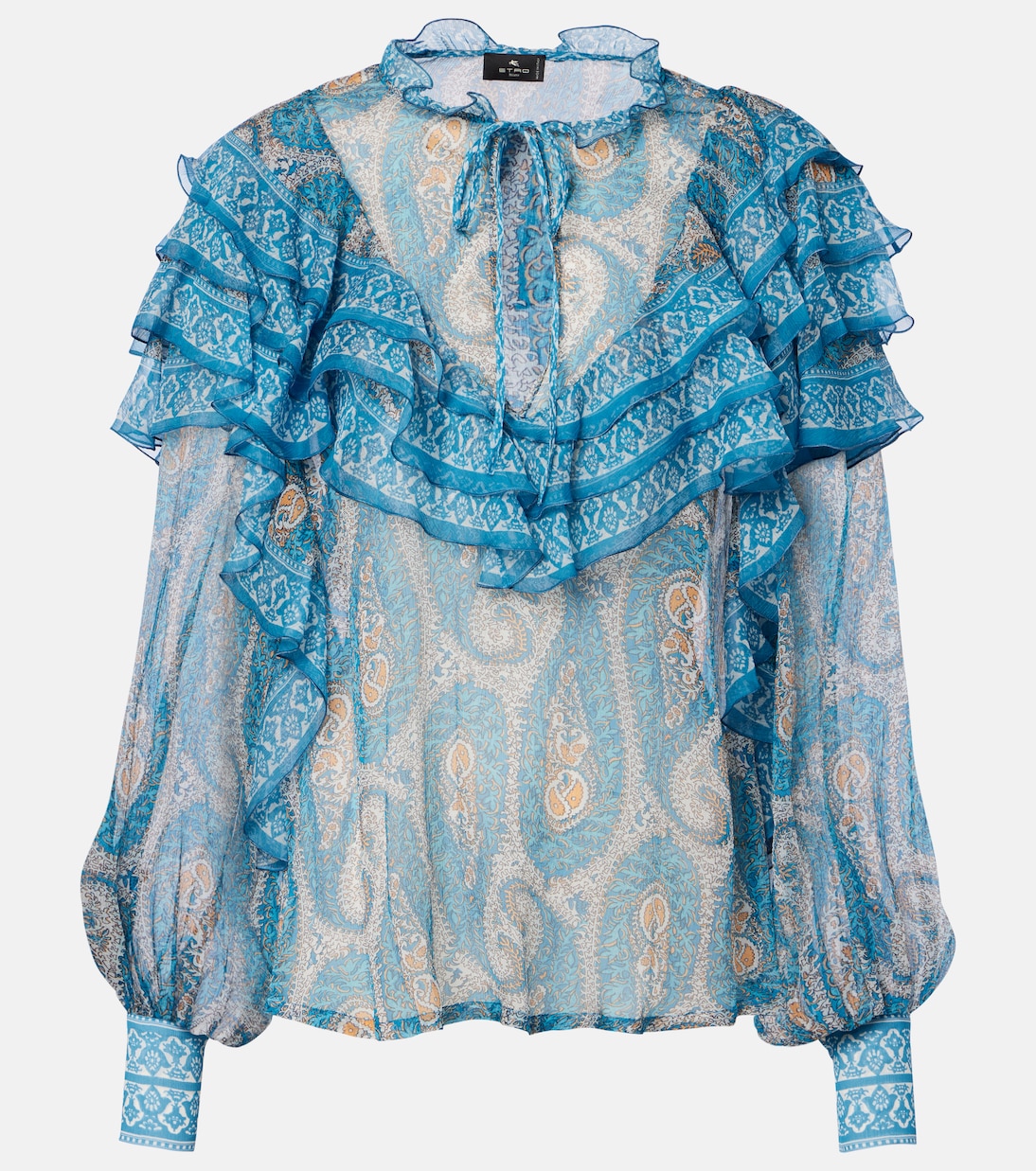Paisley ruffled silk blouse | Etro