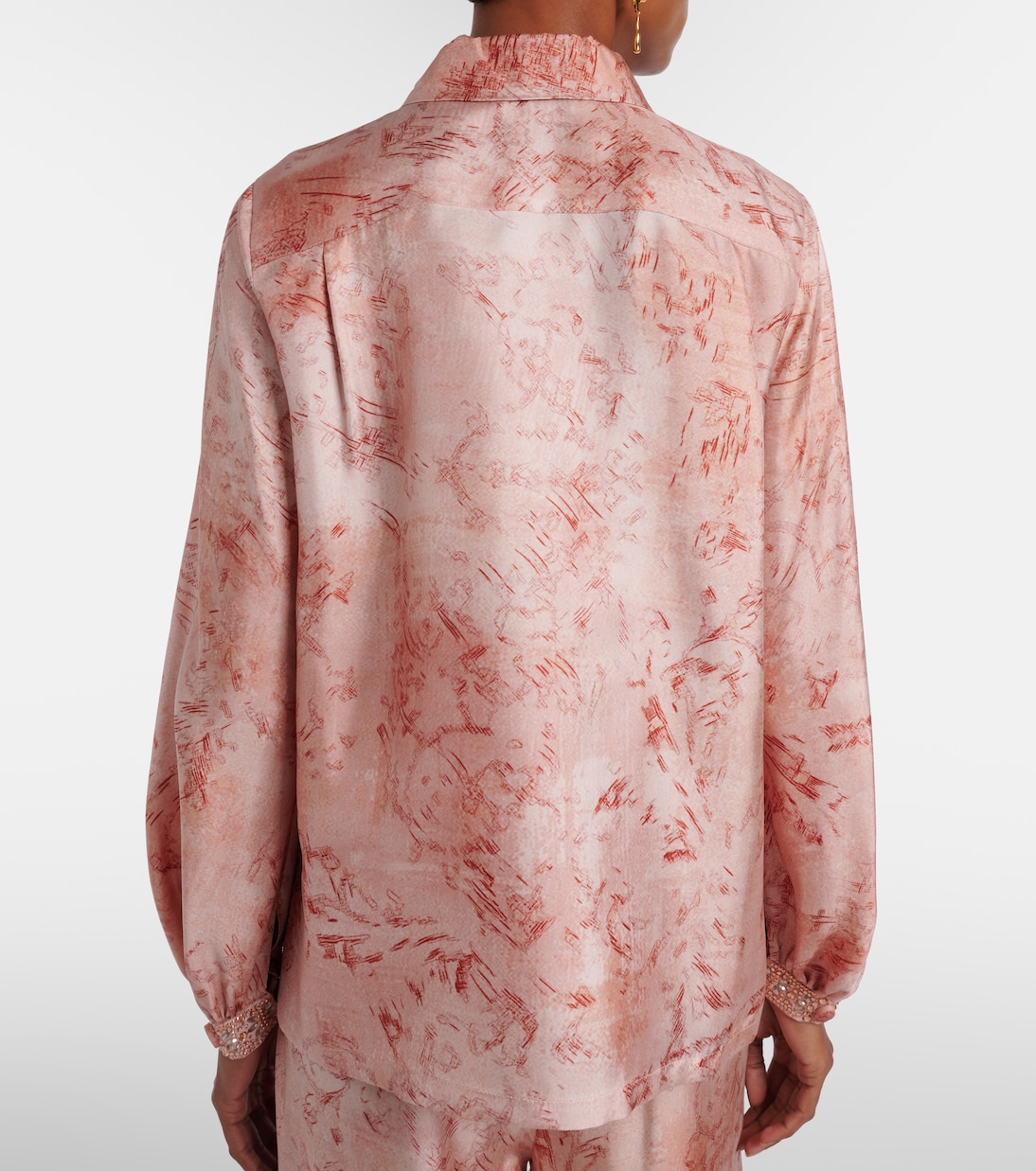Crespo embellished printed twill shirt | Max Mara