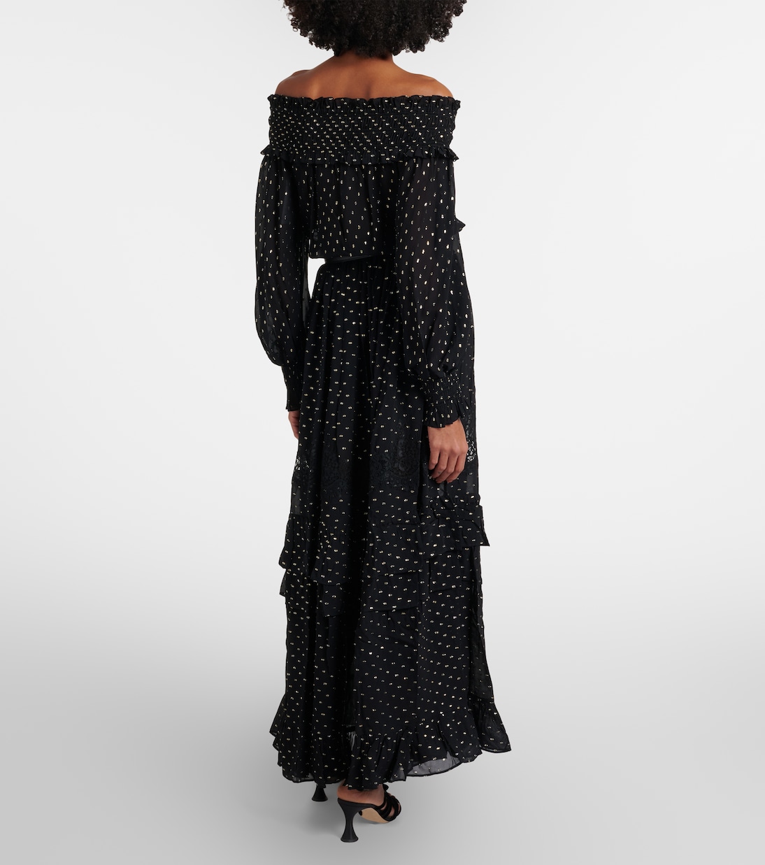 Jupe longue à pois et dentelle | Self-Portrait