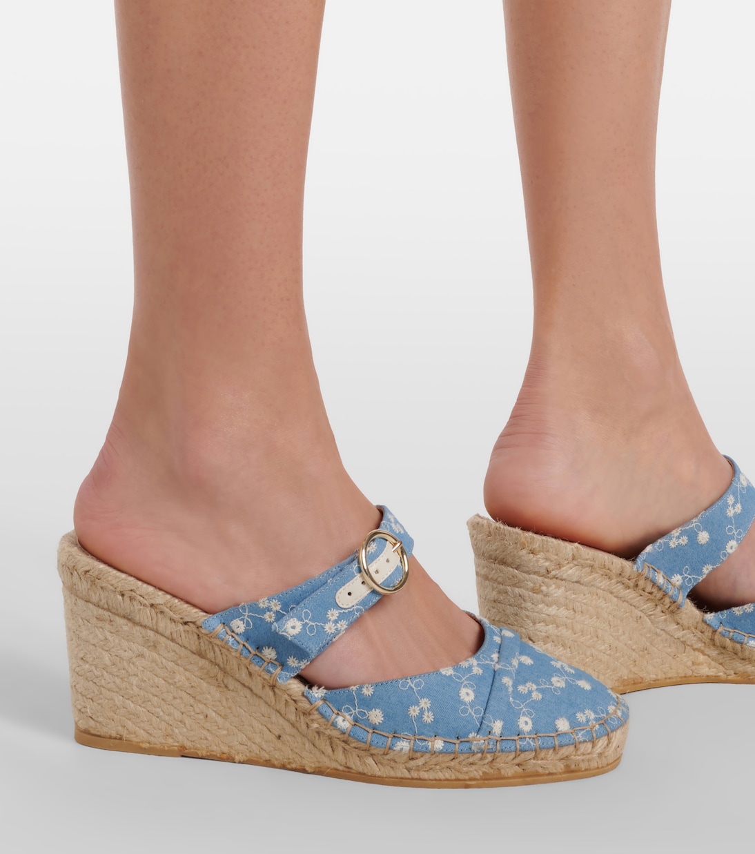 Espadrilles compensées Farah en denim | Malone Souliers
