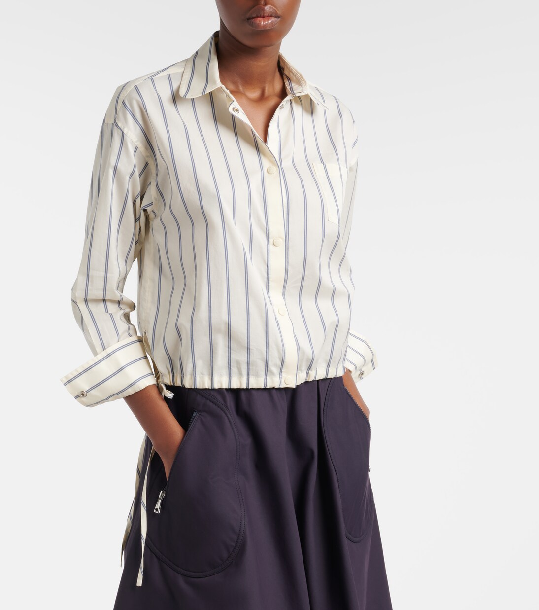 Striped cotton and silk shirt | Moncler