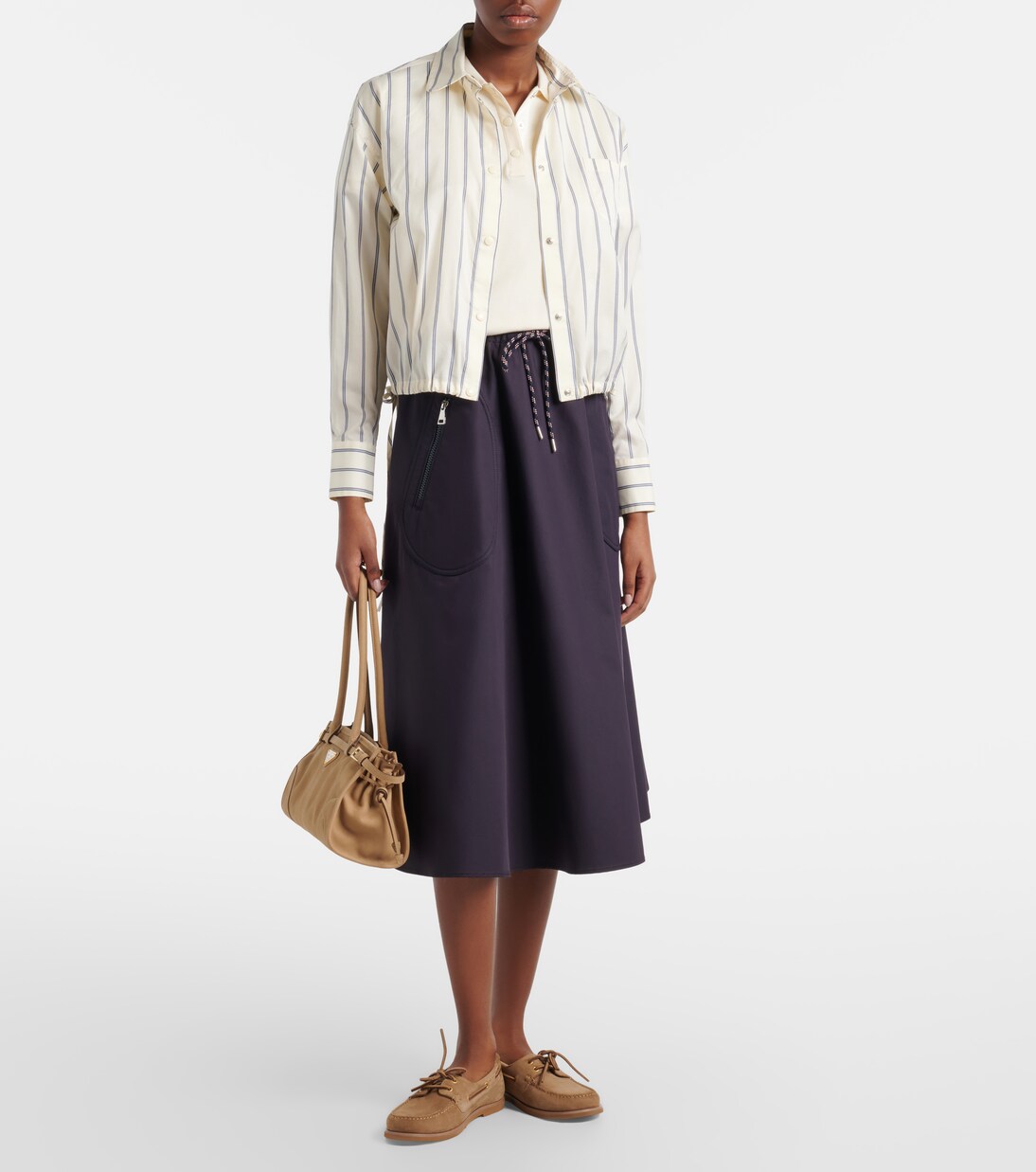 Striped cotton and silk shirt | Moncler