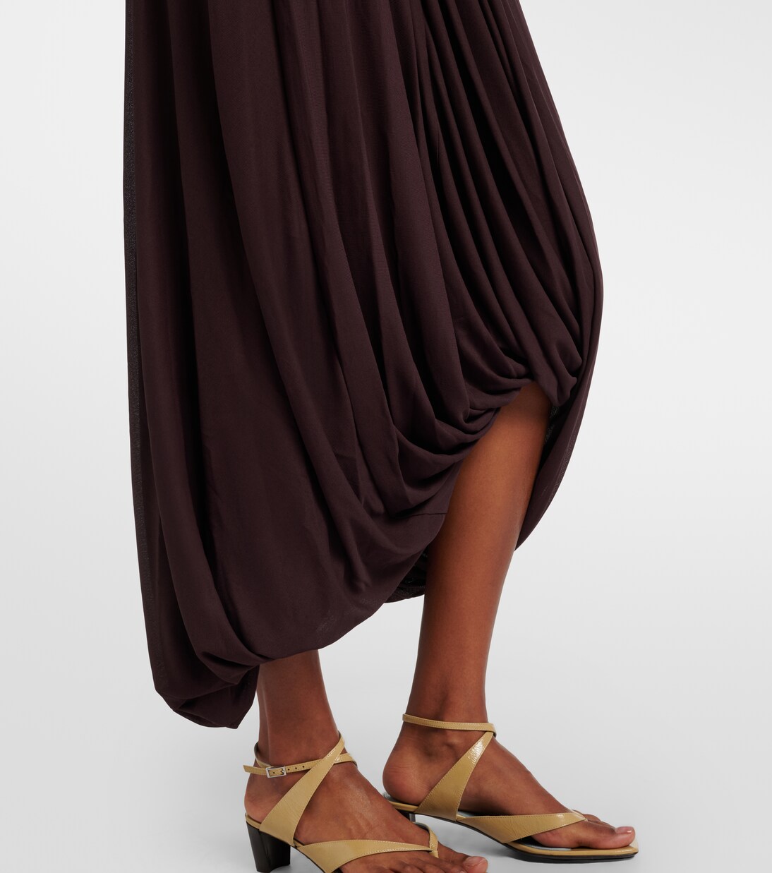 Gabri draped one-shoulder jersey midi dress | Proenza Schouler