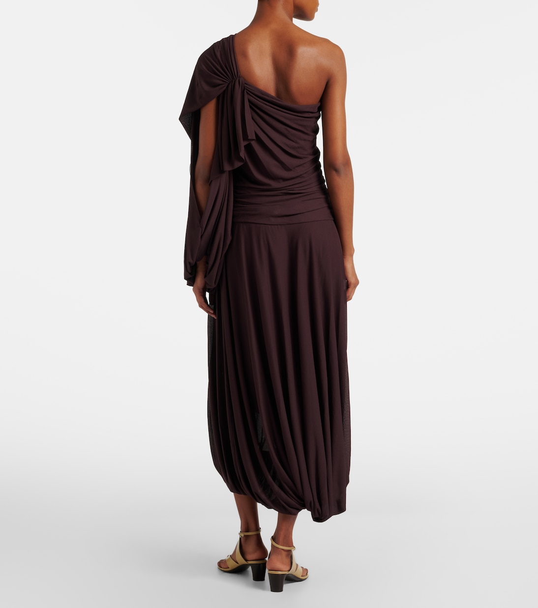 Gabri draped one-shoulder jersey midi dress | Proenza Schouler