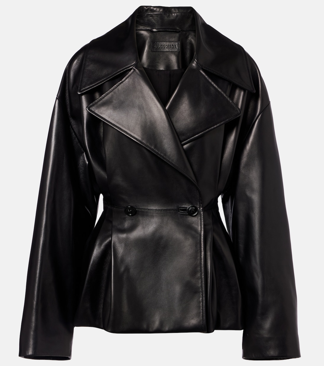 Double-breasted leather jacket | Balenciaga