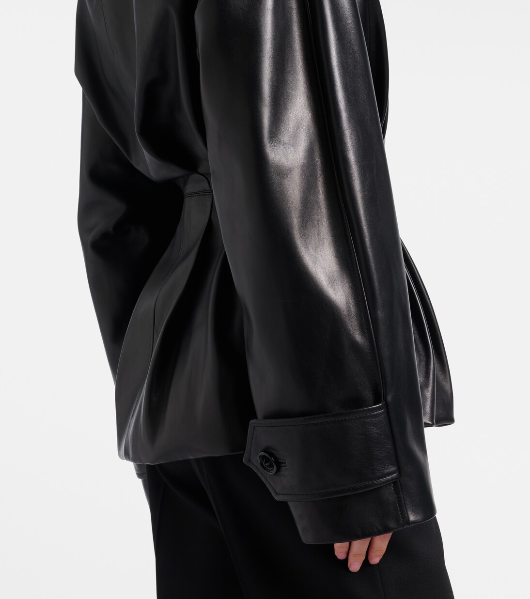 Double-breasted leather jacket | Balenciaga
