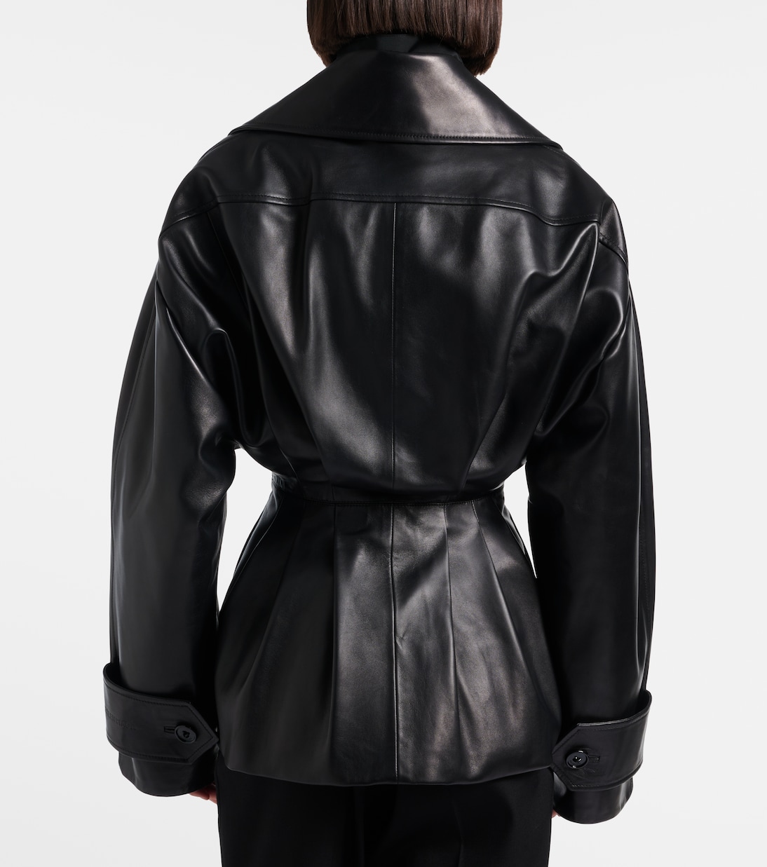 Double-breasted leather jacket | Balenciaga
