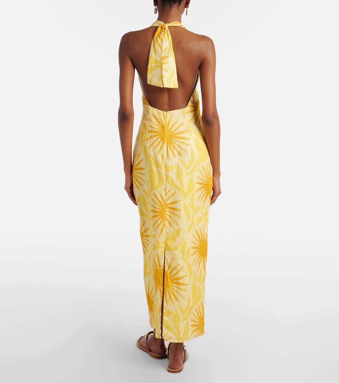 Robe midi Orly en lin imprimée | Cala de la Cruz