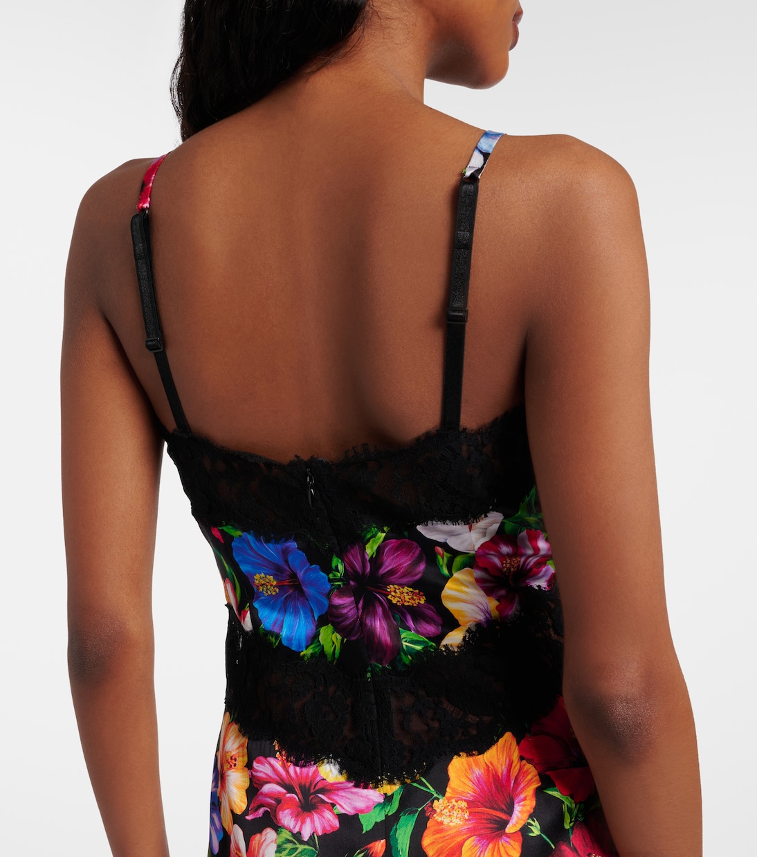 Minikleid aus einem Seidengemisch mit Spitze | Dolce&Gabbana