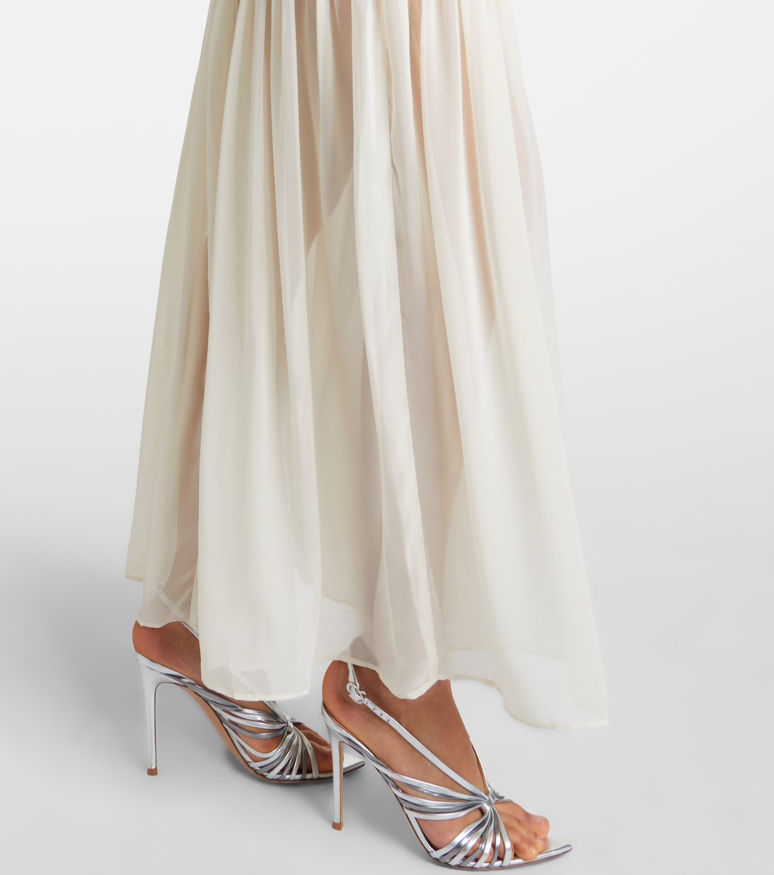Ruched lace-trimmed maxi dress | Rotate