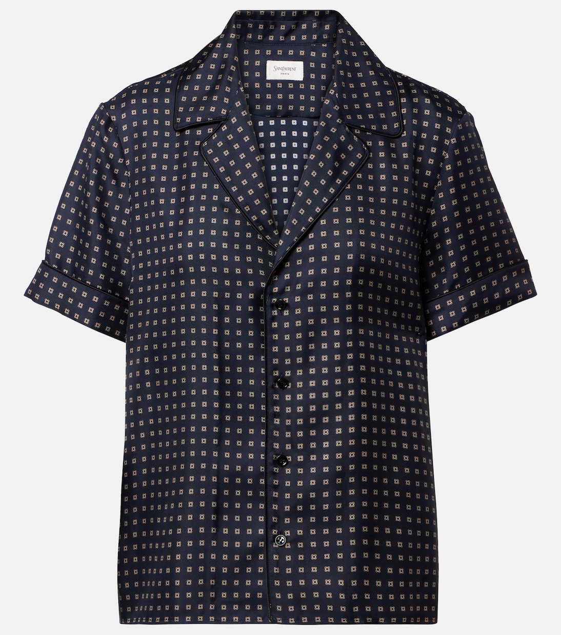 Printed silk satin pajama shirt | Saint Laurent
