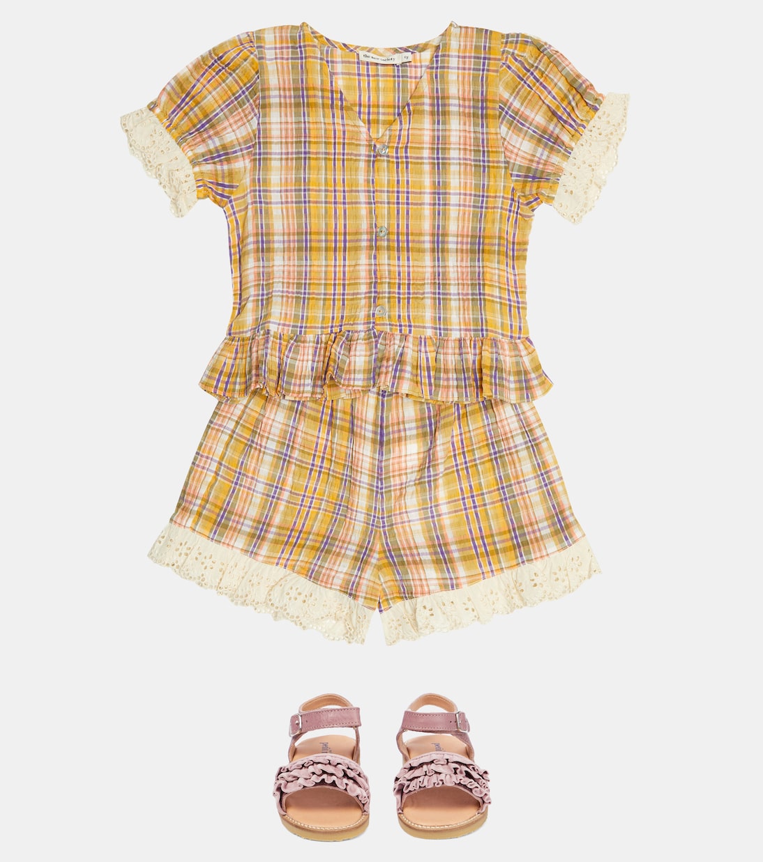 Andrea checked cotton-blend top | The New Society