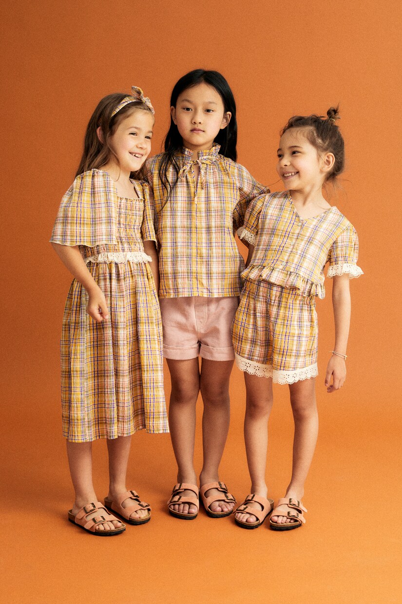 Andrea checked cotton-blend top | The New Society