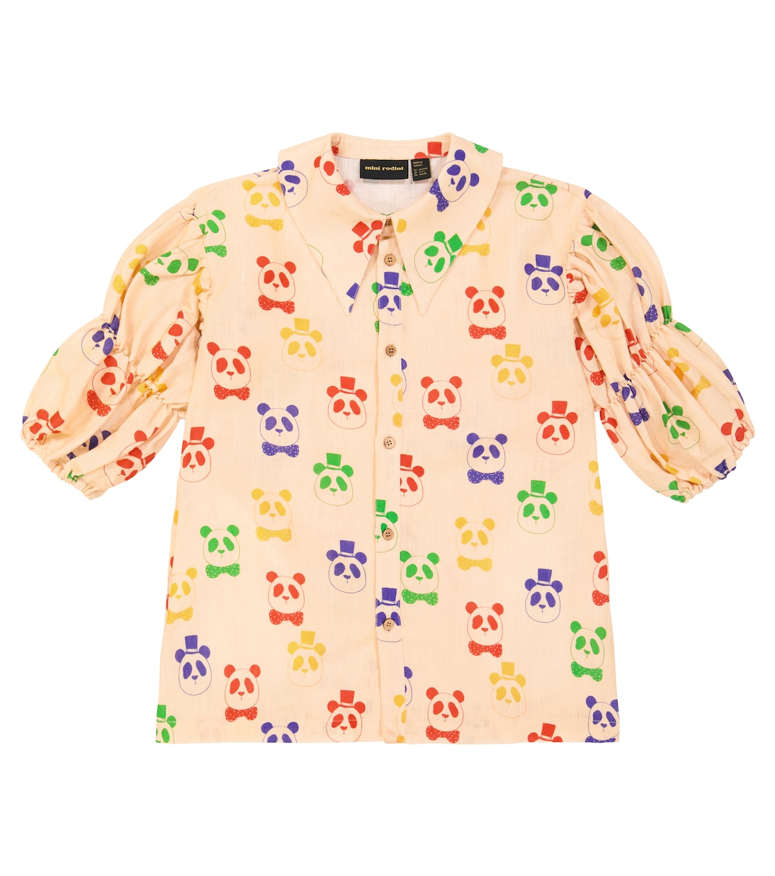 Robe chemise midi imprimée en lin et coton | Mini Rodini