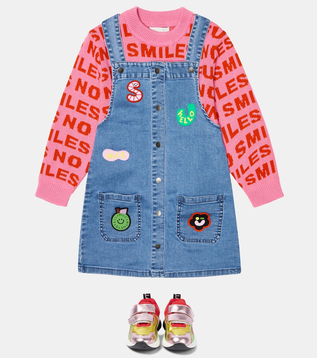 Cotton-blend intarsia knit sweater | Stella McCartney Kids